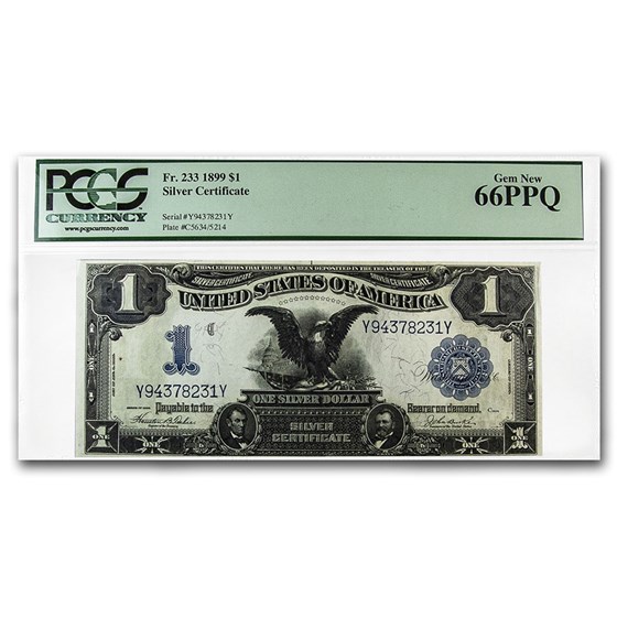 1899 $1.00 Silver Certificate Black Eagle CU-66 PPQ PCGS 1899 $1.00 Silver Certificate Black Eagle CU-66 PPQ PCGS